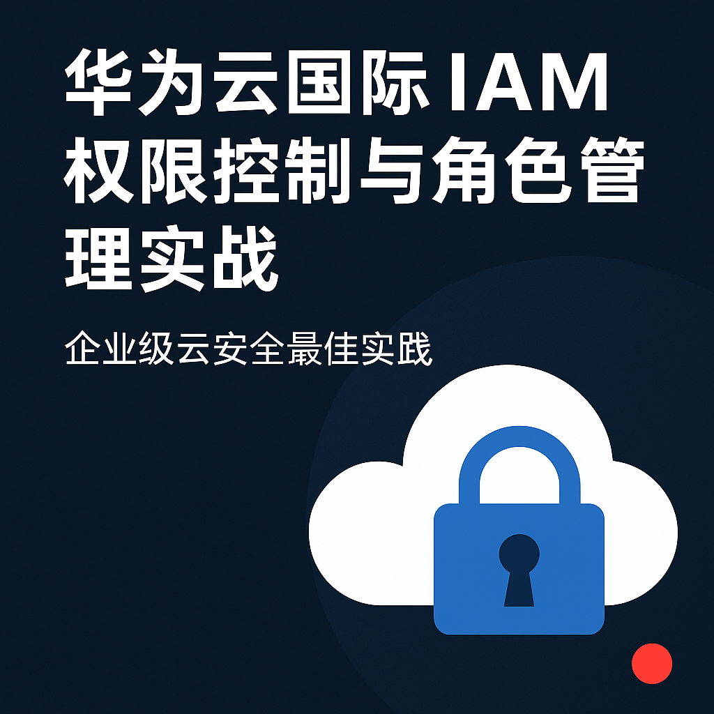 华为云国际 IAM 权限控制与角色管理封面图,展示云安全锁与身份访问控制主题