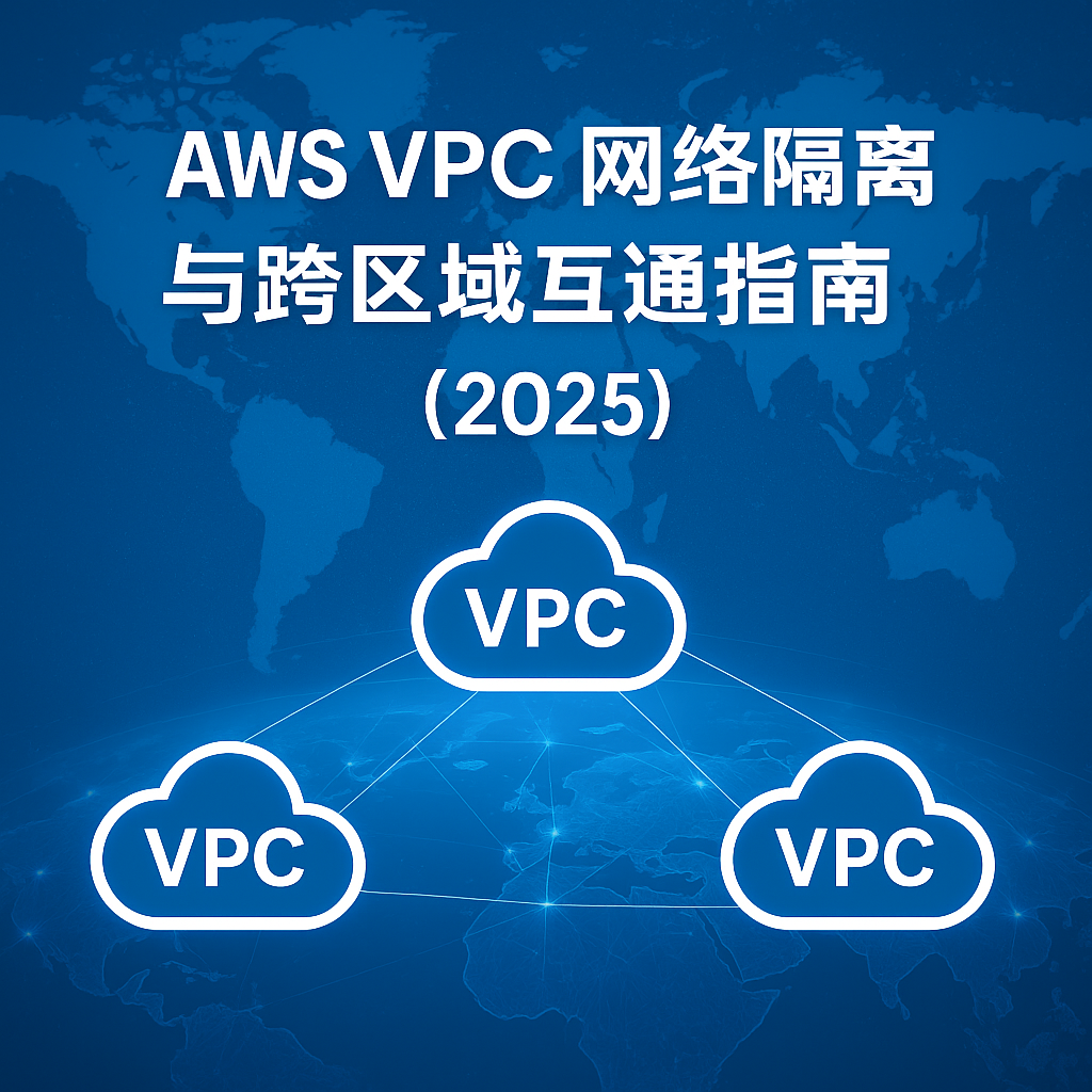 AWS VPC 网络隔离与跨区域互通指南 2025 | VPC Peering 与跨区域互联架构示意图