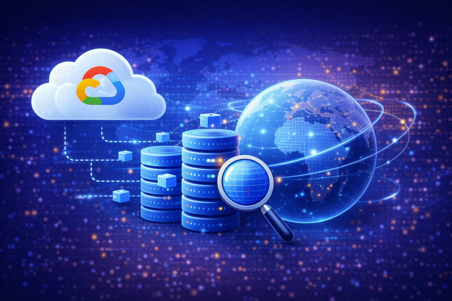 GCP Bigtable 海量数据存储与查询封面图，展示 Google Cloud Bigtable 在大规模分布式数据存储、高并发写入与低延迟查询场景中的典型应用